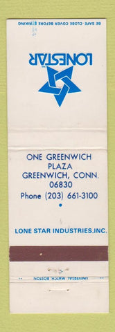 Matchbook Cover - Lone Star Industries Greenwich CT