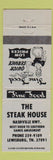 Matchbook Cover - Steak House Lewisburg TN WORN