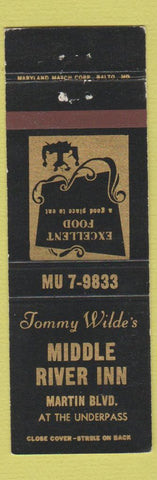 Matchbook Cover - Middle River Inn Tommy Wilde's