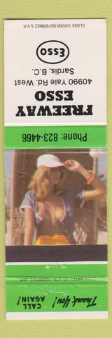 Matchbook Cover - Freeway Esso oil gas Sardis BC pinup