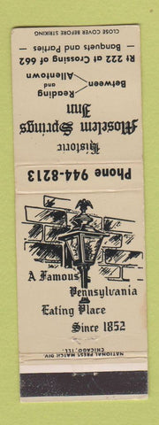 Matchbook Cover - Moselem Springs Inn PA WEAR