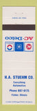 Matchbook Cover - AC Delco GM HA Stuehm Parts Fisher IL