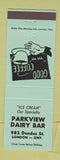 Matchbook Cover - Parkview Dary Bar London ON