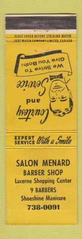 Matchbook Cover - Salon Menard Barber Shop WEAR