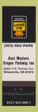 Matchbook Cover - Best Western Wilsonville OR