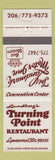 Matchbook Cover - Lundberg's Turning Point Restaurant Lynnwood WA Best Western