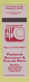 Matchbook Cover - Pinebrook Restaurant Pancake House Lombard IL