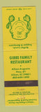 Matchbook Cover - Gibbs Family Restaurant Aken SC