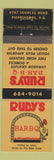 Matchbook Cover - Rudy's BBQ Pierrefonds QC