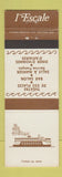 Matchbook Cover - L'Escale QC