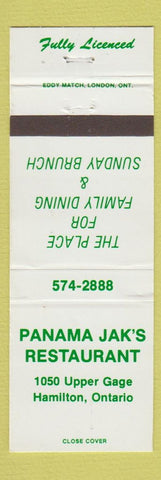 Matchbook Cover - Panama Jack's Restaurant Hamilton ON