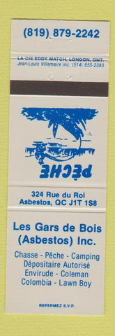 Matchbook Cover - Les Gars De Bois Asbestos QC
