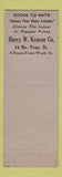 Matchbook Cover - Harry W Krause Men's Clothes Indianapolis IN