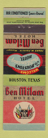 Matchbook Cover - Ben Milan Hotel Houston TX