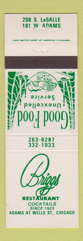 Matchbook Cover - Briggs Restaurant Chicago IL