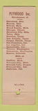 Matchbook Cover - Plywood Tacoma lumber wood Tacoma WA