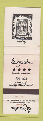 Matchbook Cover - Le Jardin French Restaurant Ottawa ON WEAR