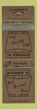 Matchbook Cover - Zorba's Old Portage Inn Akron OH WEAR