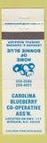 Matchbook Cover - Carolina Blueberry COOP Burgaw NC