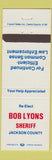 Matchbook Cover - Bob Lyons Election Jackson County
