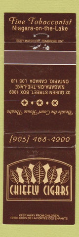 Matchbook Cover - Chiefly Cigars Tobacco Niagara on the Lake ON