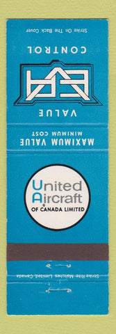 Matchbook Cover - United Aircraft Value Control Canada
