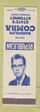 Matchbook Cover - Randolph Comba State's Attorney Election Republican IL?
