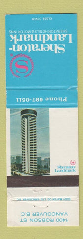 Matchbook Cover - Sheraton Landmark Hotel Vancouver BC