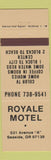 Matchbook Cover - Royale Motel Seaside OR GOLD