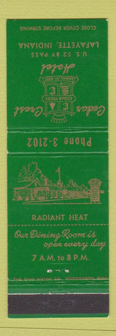 Matchbook Cover - Cedar Crest Hotel Lafayette IN WEAR
