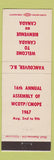 Matchbook Cover - WCOTP CMOPE 1967 Convention Vancouver BC