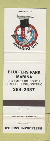 Matchbook Cover - The Dogfish Bluffers Park Marina Scarborough ON