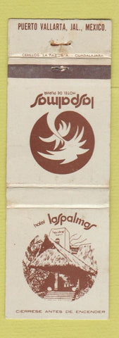 Matchbook Cover - Hotel Las Palmas Puerto Vallarta Mexico WORN