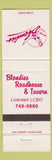 Matchbook Cover - Blondie's Roadhouse girlie Marilyn Monroe