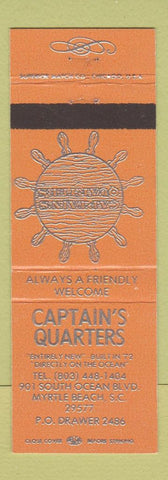 Matchbook Cover - Captain's Quarters Myrtle Beach SC ORANGE