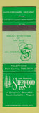 Matchbook Cover - Sherwood Inn Glen Orchard ON WEAR