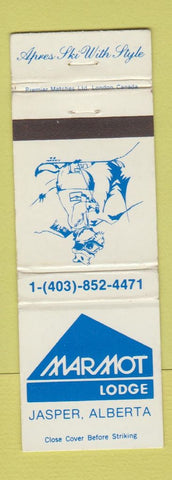 Matchbook Cover - Marmot Lodge Jasper AB skiing WORN
