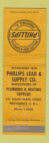 Matchbook Cover - Phillips Lead and Supply Providence RI Plumbing