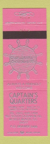 Matchbook Cover - Captain's Quarters Myrtle Beach SC PINK