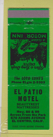 Matchbook Cover - El Patio Motel El Central CA WEAR