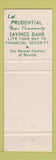 Matchbook Cover - Prudential Savings Bank Brooklyn Westchester New York City
