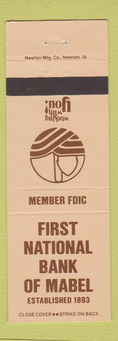Matchbook Cover - First National Bank of Mabel WEAR