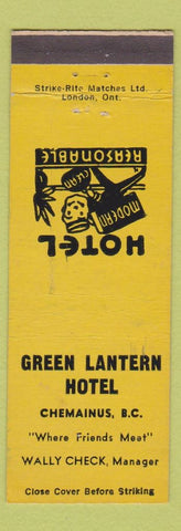 Matchbook Cover - Green Lantern Hotel Chemainus BC
