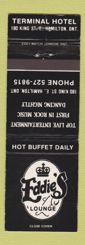 Matchbook Cover - Eddie's Lounge Terminal Hotel Hamilton ON