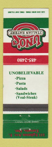 Matchbook Cover - Uno's Italian Eatery Toronto ON Pizza
