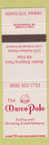 Matchbook Cover - The Marco Polo Restaurant Honolulu Hawaii