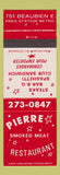 Matchbook Cover - Pierre Smoked Meat Restaurant Montreal?