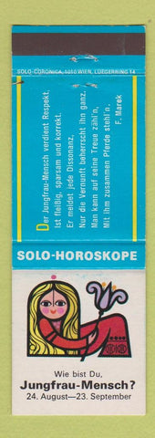 Matchbook Cover - Horoscope Virgo girlie German