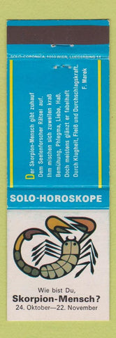 Matchbook Cover - Horoscope Sign Scorpio German