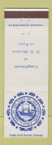 Matchbook Cover - State of New Hampshire Parks Division NH